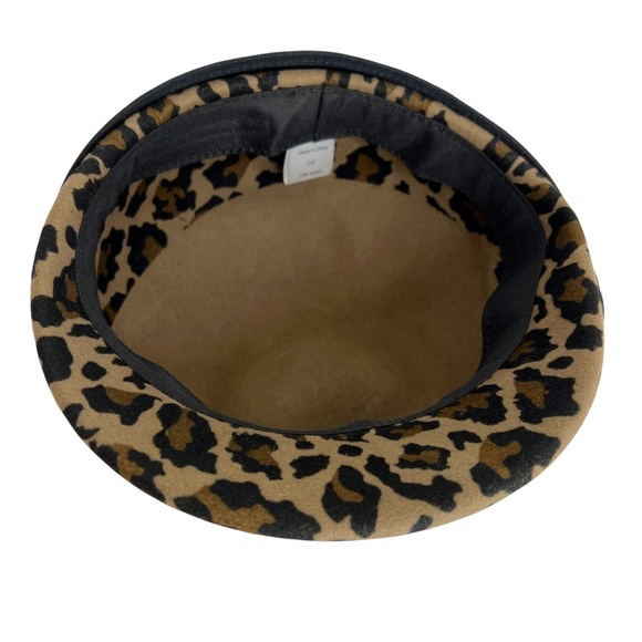 VTG Wool Leopard Print Cloche Helmet Cap Hat | Women's One Size - Picture 3 of 5